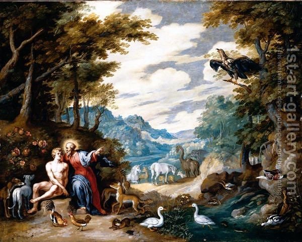 600x481 The Creation Of Adam In The Garden Of Eden Jan, The Younger - The Creation Painting