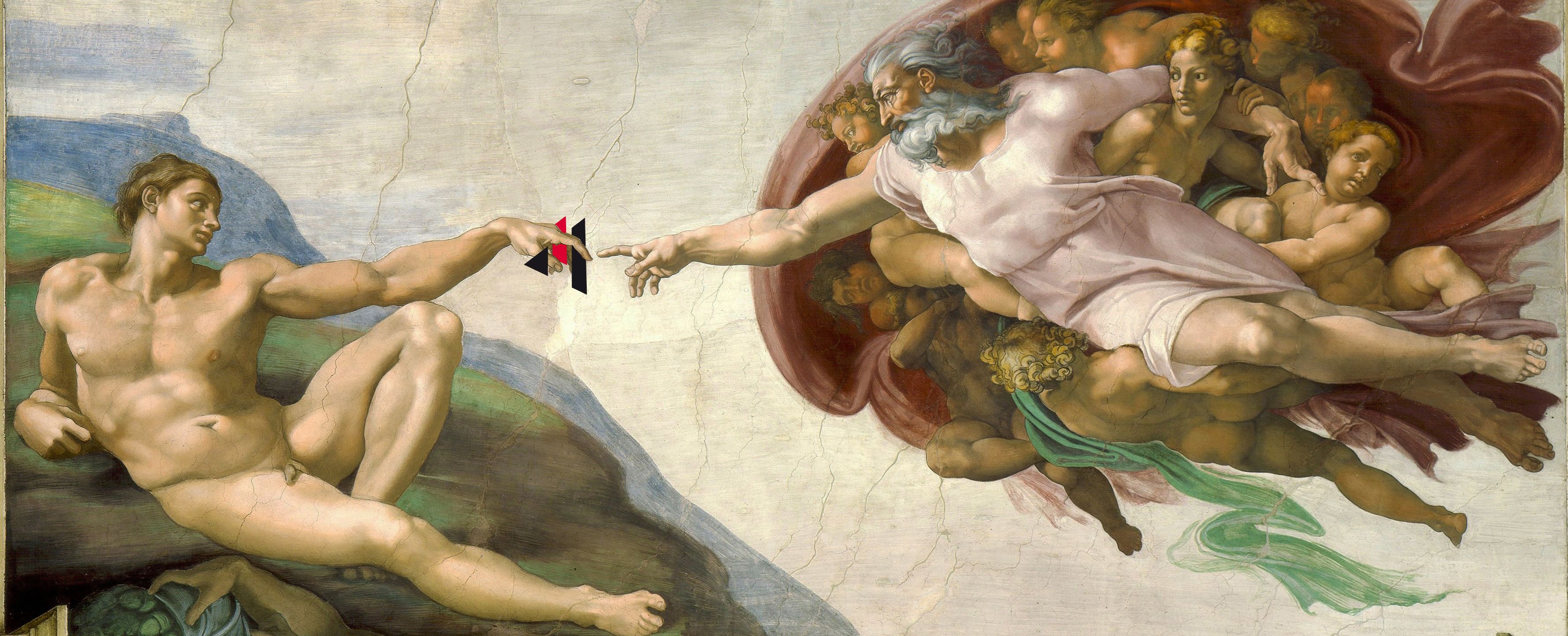 3562x1444 The Creation Of Adam Is A Fresco Painting By Michelangelo, Which - The Creation Painting