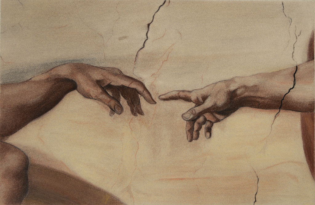 1024x668 La De De Miguel Angel. Fragmento. - The Creation Painting