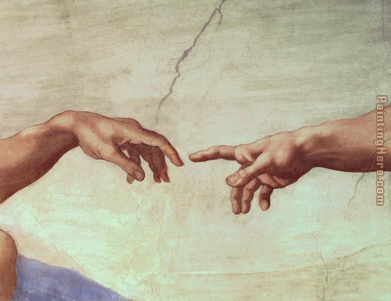 777x600 Michelangelo Buonarroti The Creation Of Adam Hand Painting Anysize - The Creation Painting