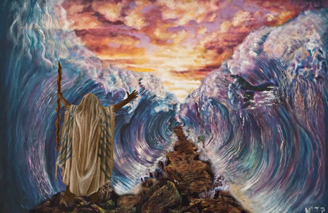 465x302 Parting Of The Red Sea - The Crossing Of The Red Sea Wall Painting