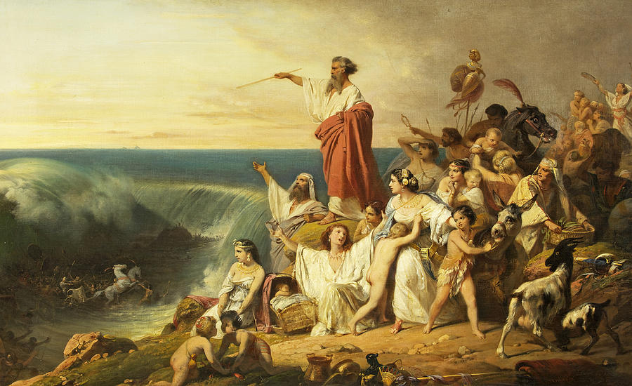 900x550 The Children Of Israel Crossing The Red Sea Painting By Henri - The Crossing Of The Red Sea Wall Painting