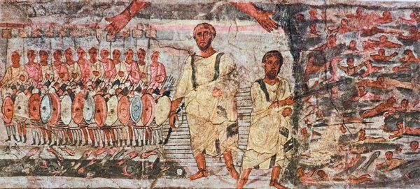 600x271 What A Saga! Red Sea, National Museum And Syria - The Crossing Of The Red Sea Wall Painting