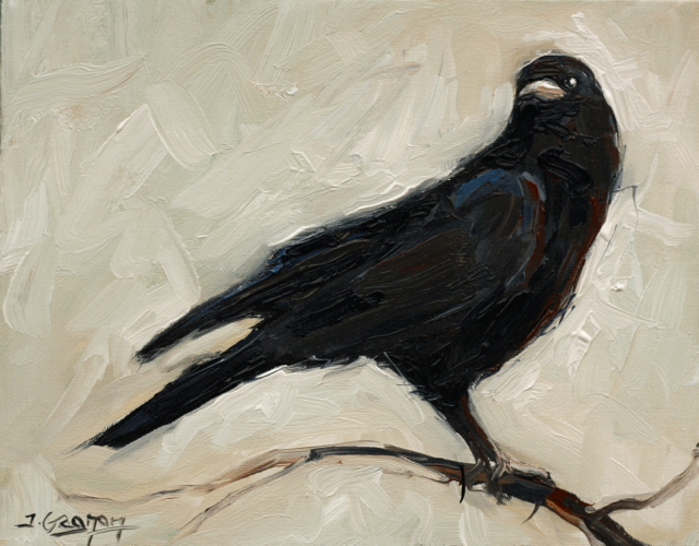 640x500 Expressionist Crow Acrylic Painting Lesson Tim Gagnon Studio - The Crow Painting