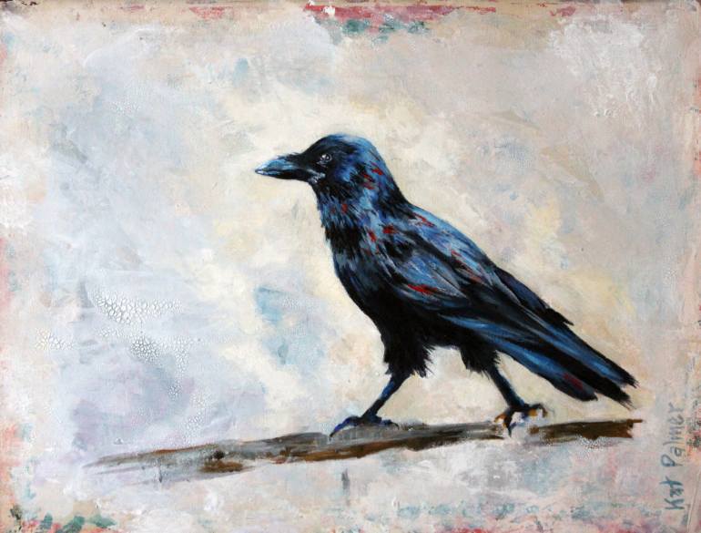 770x585 Saatchi Art Walking Crow Painting By Kat Palmer - The Crow Painting