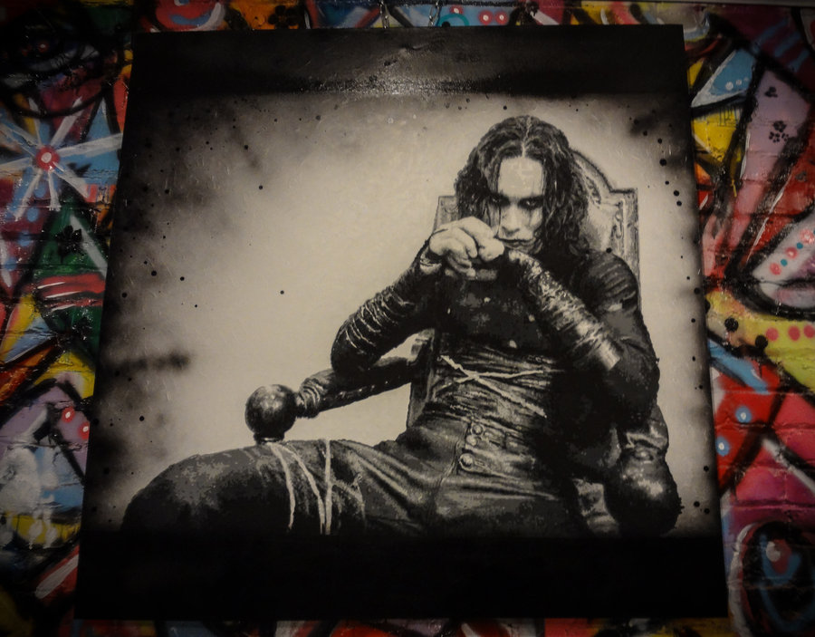 900x703 The Crow Eric Deaven Brandon Lee Pop Art Painting By - The Crow Painting
