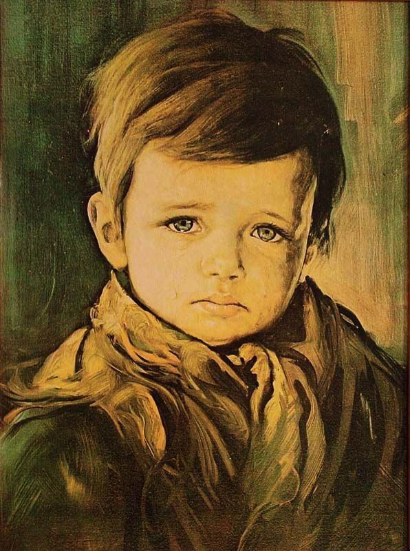 596x800 The Crying Boy - The Crying Boy Painting