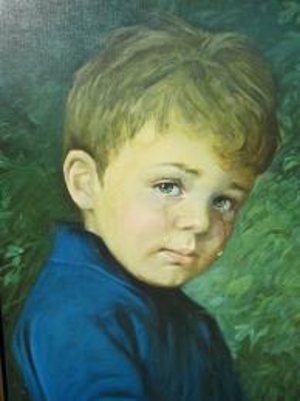 300x401 The Curse Of The Crying Boy(S) The Fortean Atheist - The Crying Boy Painting