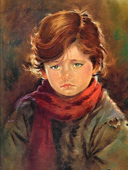 448x592 The Crying Boy Giovanni Bragolin - The Crying Boy Painting