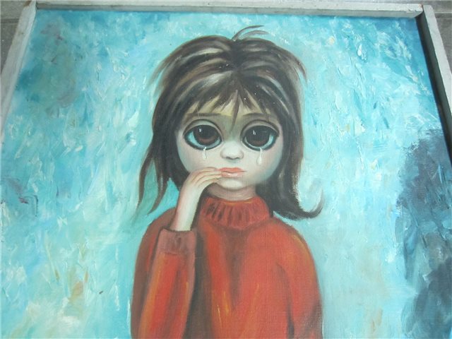 640x480 Painting Crying Girl - The Crying Girl Painting