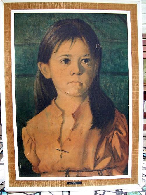 500x666 Charcoal - The Crying Girl Painting