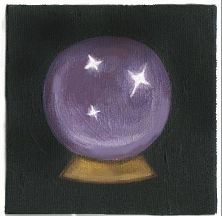 454x442 Items Similar To Emoji Crystal Ball Painting Psychic Hand Painted - The Crystal Ball Painting