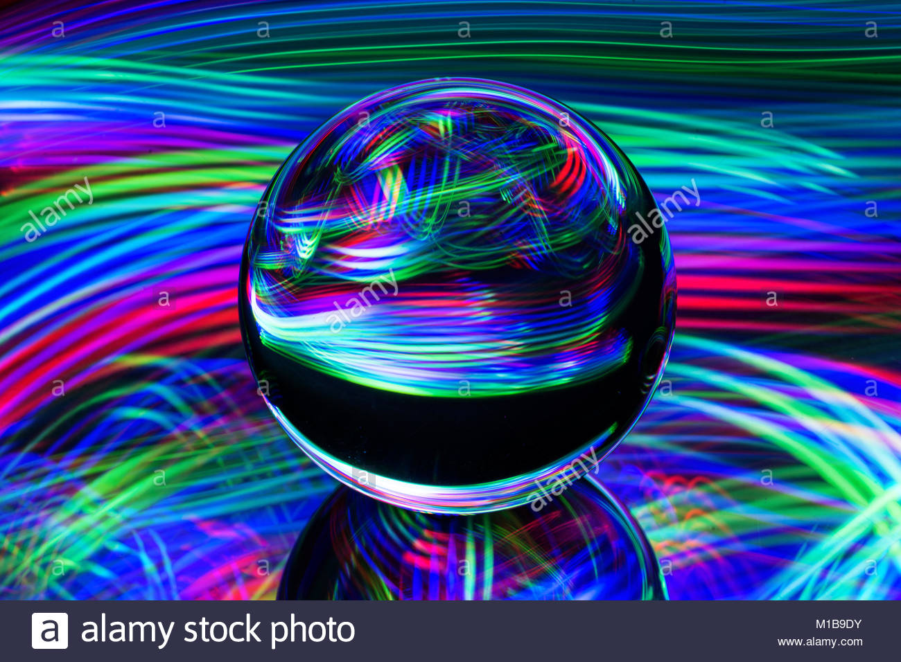 1300x956 Light Painting With A Crystal Ball Placed On A Glass Surface - The Crystal Ball Painting