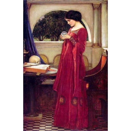 458x458 The Crystal Ball 1902 By John William Waterhouse Art Gallery Oil - The Crystal Ball Painting