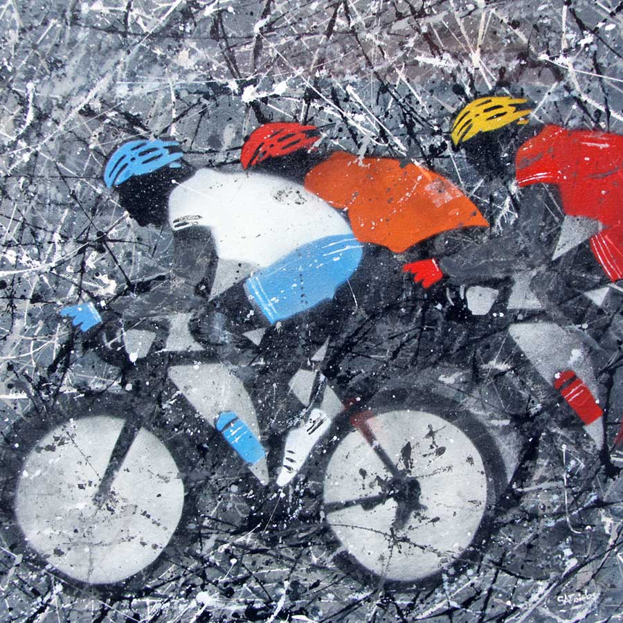 900x900 Cycling Art - The Cyclist Painting