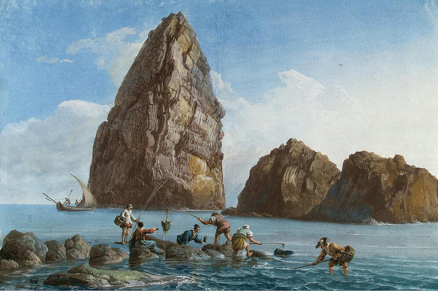 900x598 View Of The Rocks On The Third Island Of Cyclops Painting By Jean - The Cyclops Painting