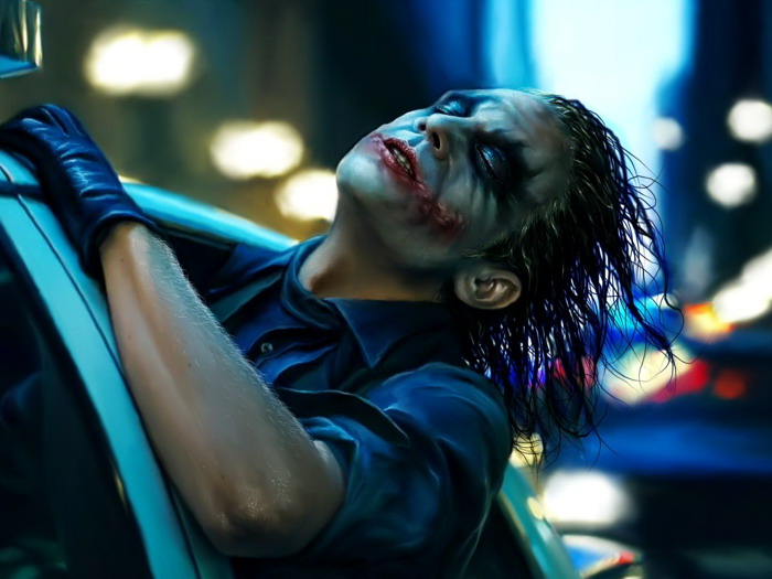 700x525 Joker The Dark Knight Car Movie Painting Art Print Poster Affiche - The Dark Knight Painting