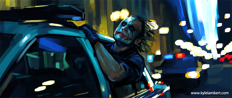 900x383 Kyle Lambert - The Dark Knight Painting