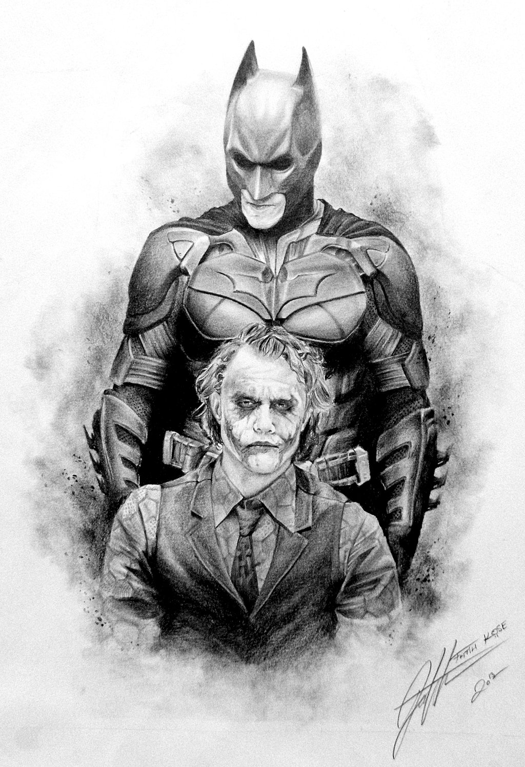1024x1495 My Work ( The Dark Knight . ) By Plainwhite 92 - The Dark Knight Painting