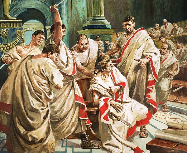600x490 The Death Of Julius Caesar Painting By C L Doughty - The Death Of Caesar Painting