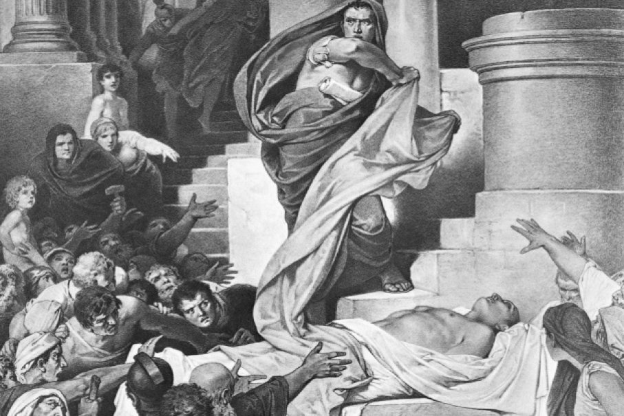 907x605 4 Toga Party For The End Times - The Death Of Julius Caesar Painting