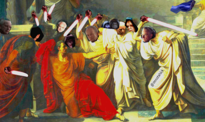 703x417 Assassination Of Julius Caesar By The Senate, Circa 44bby - The Death Of Julius Caesar Painting
