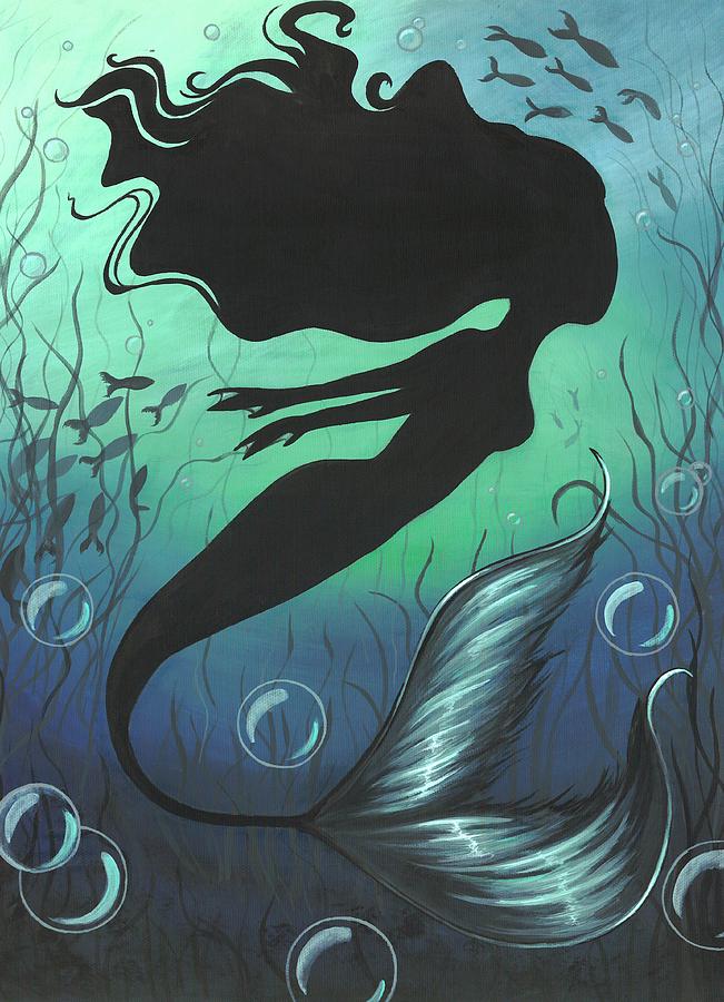 651x900 Mermaid Of The Deep Sea Painting By Elaina Wagner - The Deep Painting