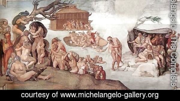 600x338 Michelangelo - The Deluge Painting