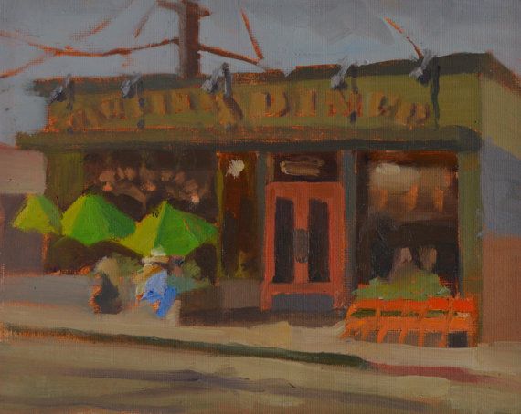 570x454 Starling Diner - The Diner Painting Original