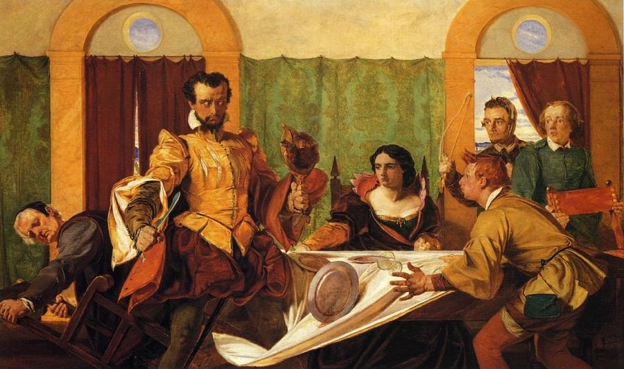 900x532 The Dinner Scene From Taming Of The Shrew Painting By Motionage - The Dinner Painting