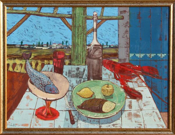 600x463 Gerard Sebastian, Dinner Table Still Life, Oil Painting - The Dinner Painting
