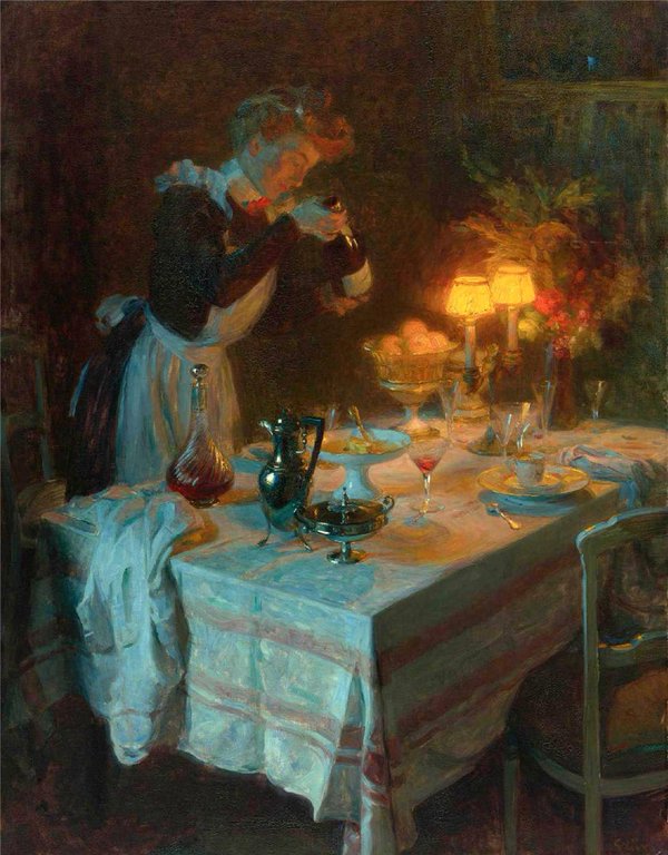 600x768 The Dinner Party Painting Jules Grun Canitz Art - The Dinner Party Painting