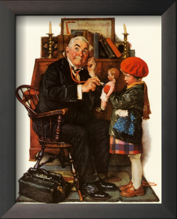 364x450 Doctor And Doll Norman Rockwell Prints - The Doctor Painting Print