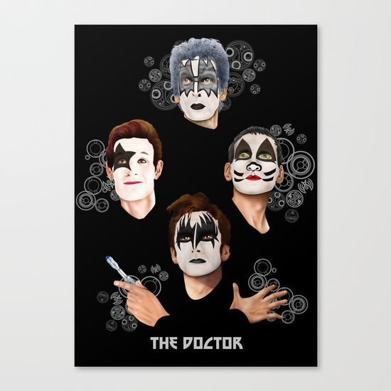 550x550 The Doctor Who Face Painting Canvas Print @pointsalestore Society6 - The Doctor Painting Print