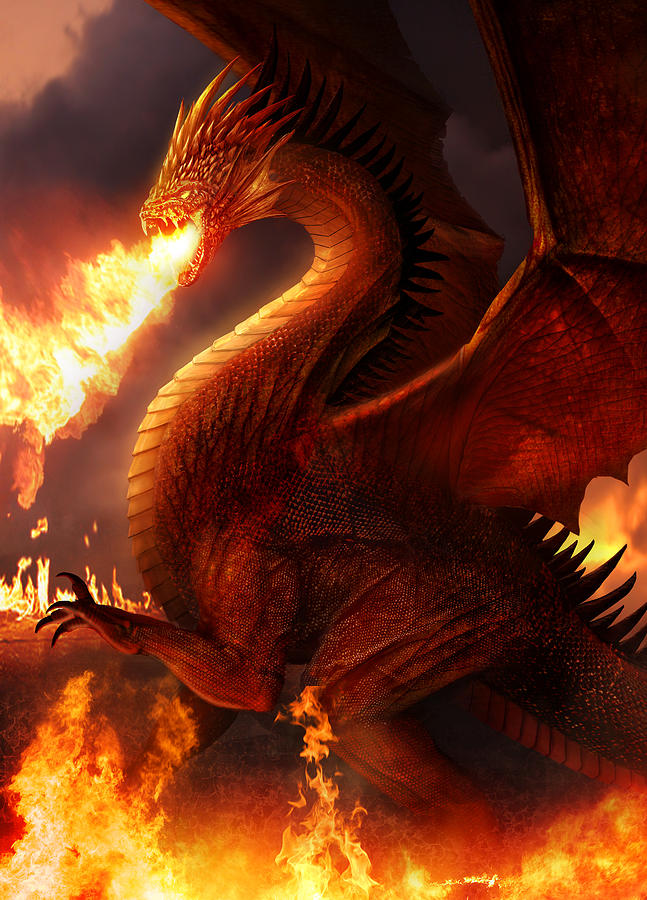 647x900 Lord Of The Dragons Painting By Philip Straub - The Dragon Painting