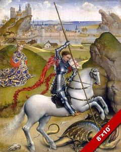 240x300 St George Of England Slaying Killing The Dragon Painting Art Real - The Dragon Painting
