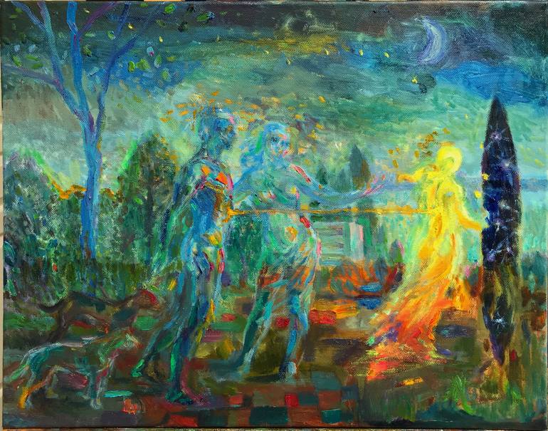 770x605 Saatchi Art The Dreamed The Dreamer And The Dream Painting By - The Dreamer Painting