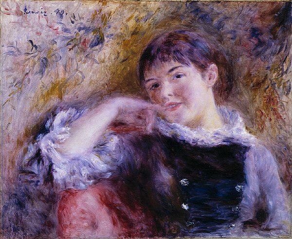 600x491 The Dreamer Painting Pierre Auguste Renoir Oil Paintings - The Dreamer Painting