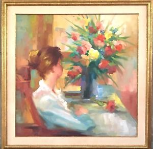 300x291 La Songeuse, Original Oil Painting By Ruth Norman - The Dreamer Painting