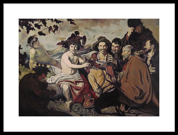 600x456 Los Borrachos Or The Drinkers Framed Print By Michael Charles - The Drinkers Painting