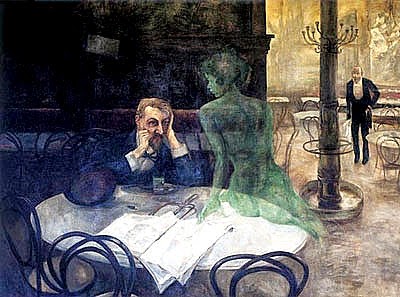 400x297 Art Now And Then Absinthe Art - The Drinkers Painting