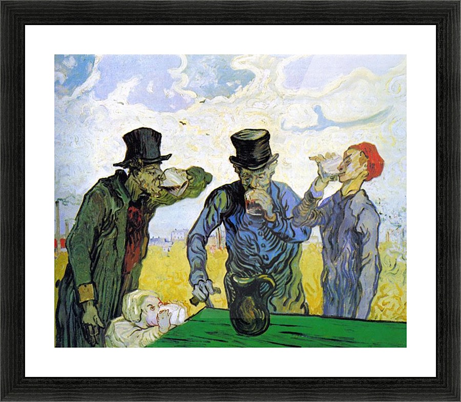 900x785 Drinkers By Van Gogh - The Drinkers Painting