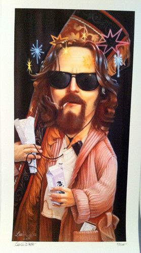 278x500 The Big Lebowski Print By Leslie Ditto The Dude Painting Limited - The Dude Painting