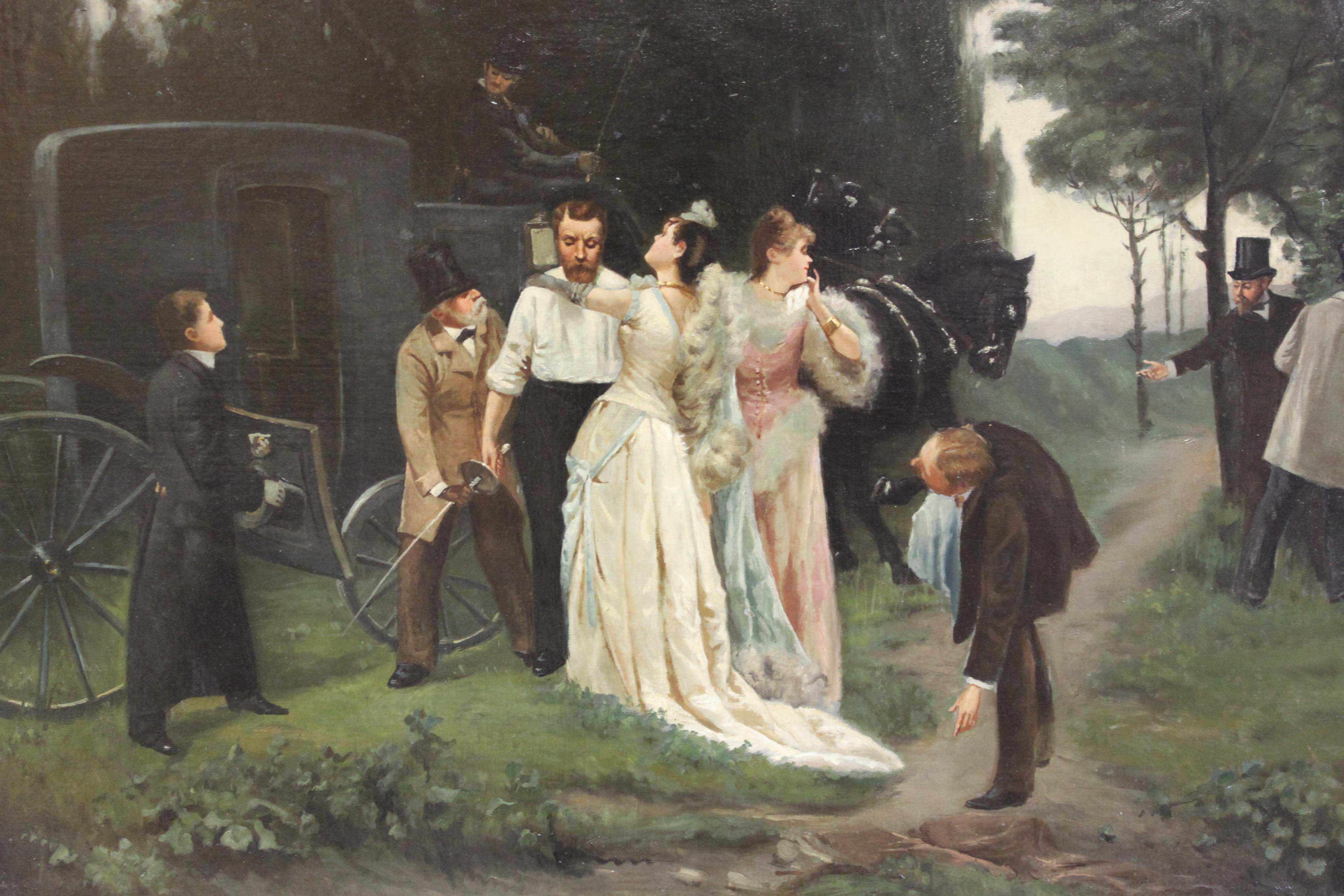 4648x3099 The Duel' Signed G. Maroniez For Sale - The Duel Painting