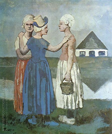 450x539 Three Dutch Girls 1905 By Pablo Picasso - The Dutch Girl Painting