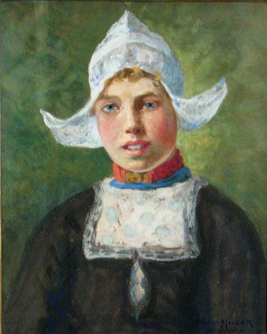 376x470 A Portrait Of A Dutch Girl By Oscar Miller On Artnet - The Dutch Girl Painting