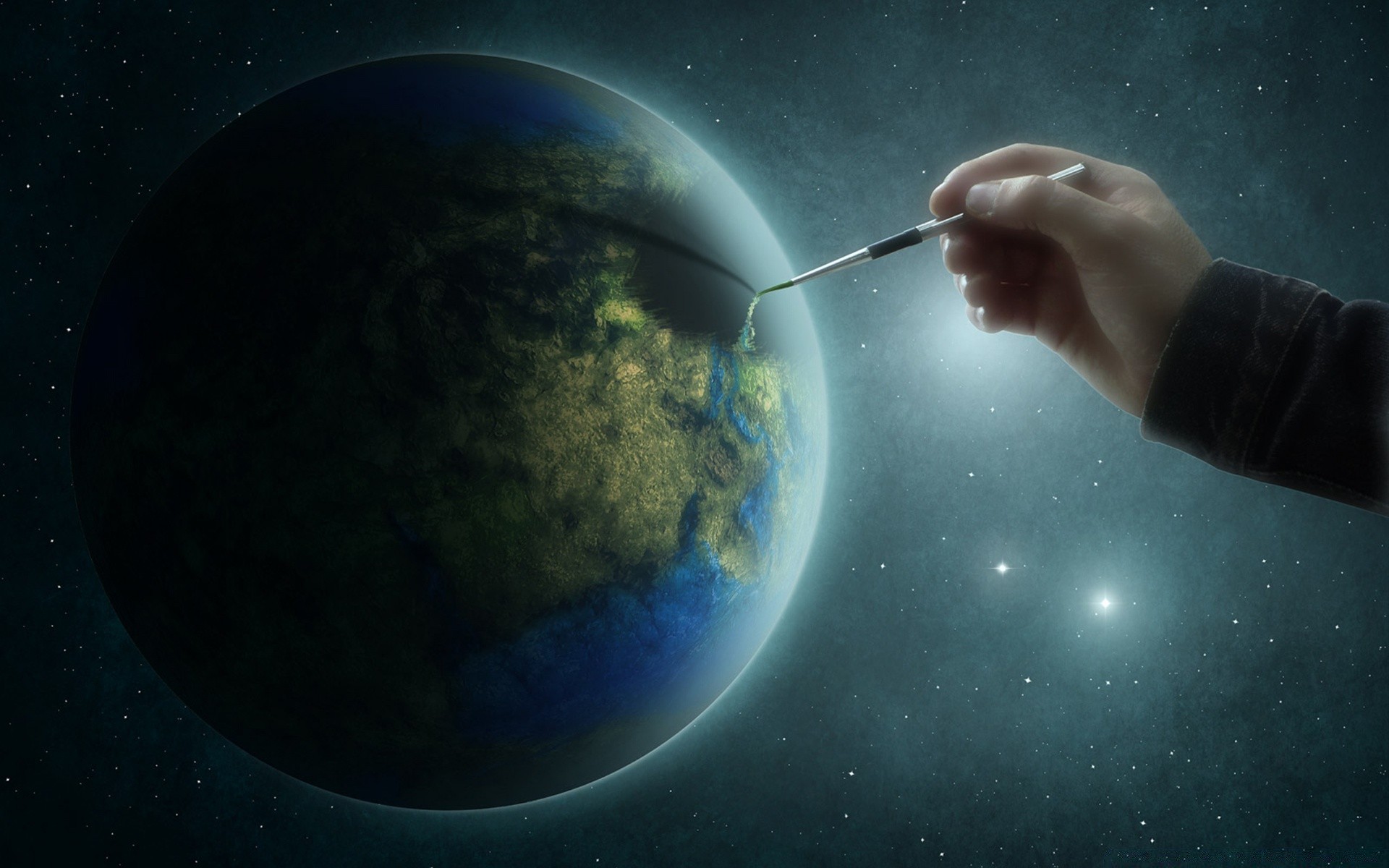 1920x1200 Painting The Earth. Android Wallpapers For Free. - The Earth Painting