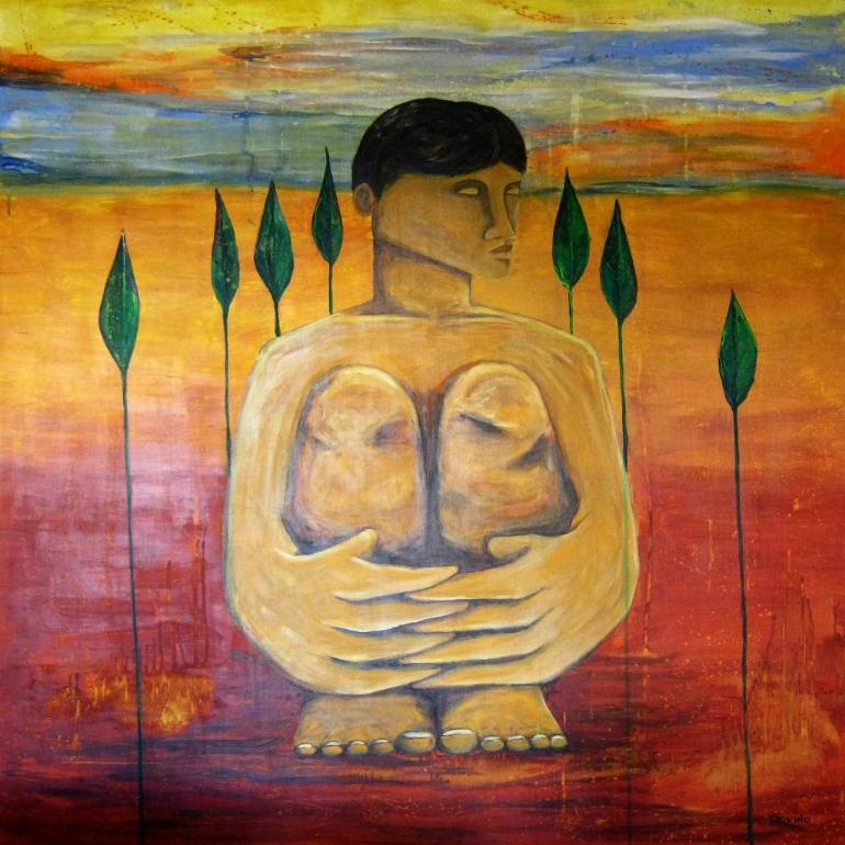 770x770 Saatchi Art She And The Earth Painting By Sebastian Govino - The Earth Painting