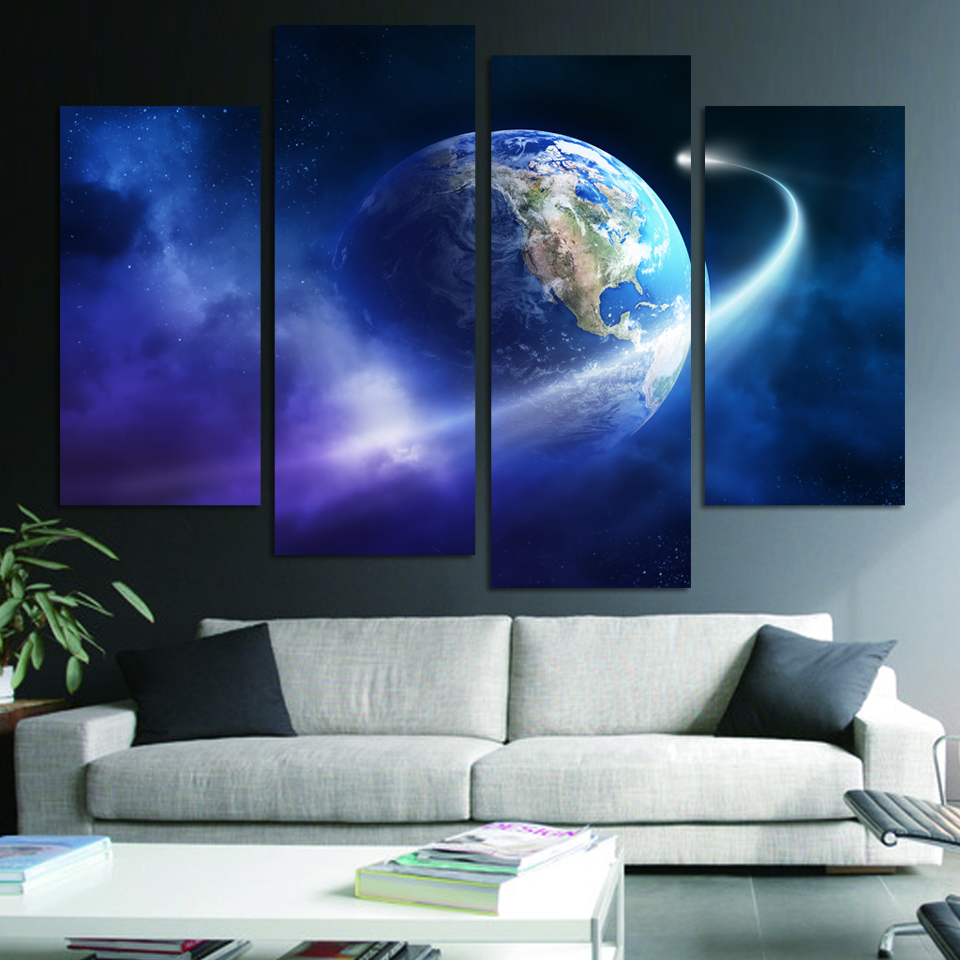 960x960 The Earth Map From The Space Canvas Painting Modern Hd Large - The Earth Painting