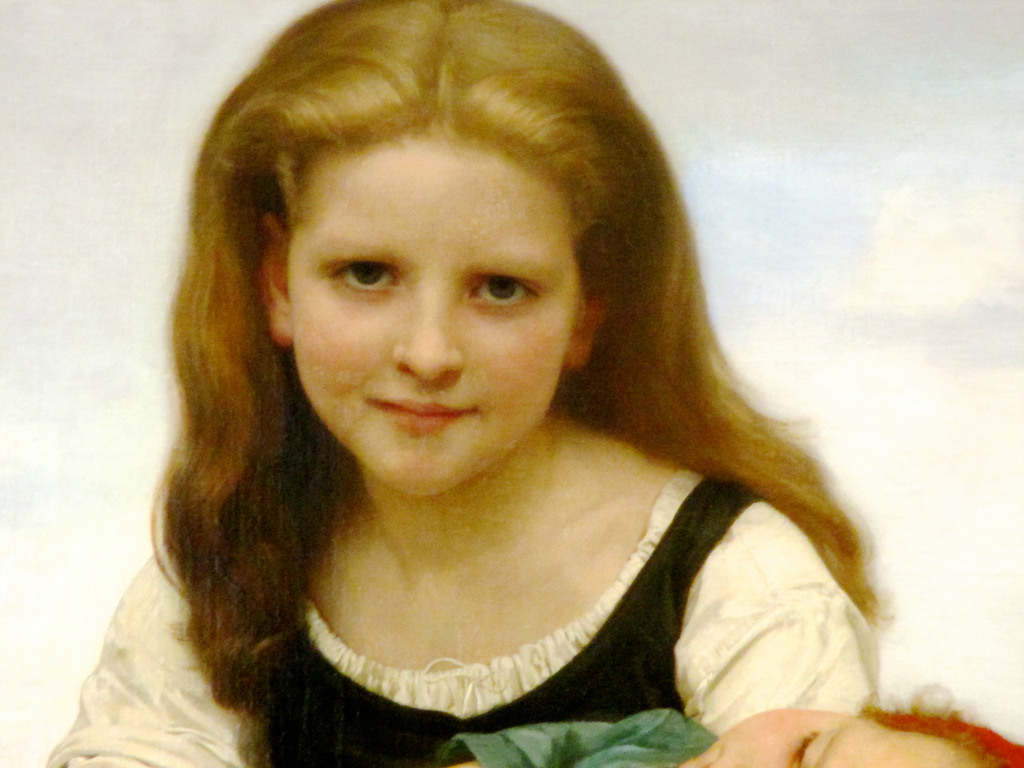 1024x768 The Elder Sister Artist William Adolphe Bouguereau, - The Elder Sister Painting
